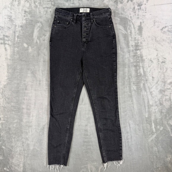 Free People Denim - We The‎ Free Free People Skinny Jeans Women's Size 26 Black Button Fly Denim